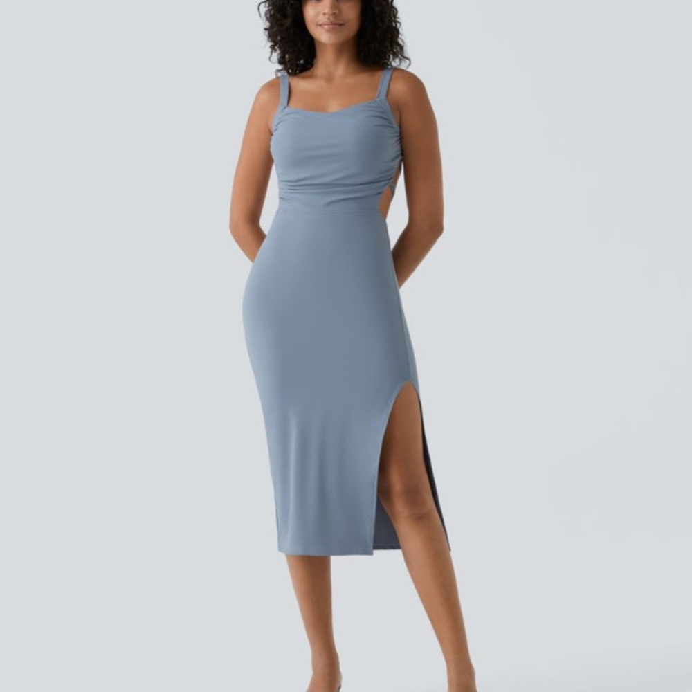HALARA Snowflake Blue  Midi Dress